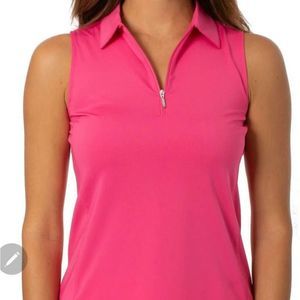 Sleeveless Gold Shirt Stretch Activewear Top Size M